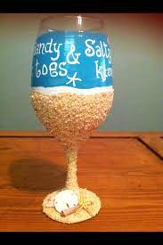 Sandy Toes And Salty Kisses Beach Wine Glass Painted Wine Glass With Beach Sand Beach Gifts Beach Wi Beach Lover Gifts Beach Wedding Gifts Beach Wine Glass