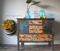The Turquoise Iris Vintage Modern Hand Painted Furniture Bohemian Vintage Wardrobe Hand Painted In Sante Fe T Painted Furniture Furniture Makeover Furniture