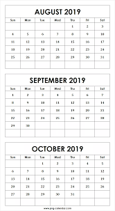 Print August September October 2019 Calendar Editable Template Calendar Printable Calendar Template Calendar Printables