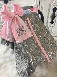 Silver Sparkle Car Seat Canopy Carseat Cover Carseat Canopy Ooak Sequin Infant Car Seat Cover Silver Sparkle Baby Girl Carseat Covers Baby Car Seats Baby Girl Car