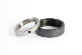 Graphite And Titanium Wedding Ring Set Flat Matte Titanium Etsy Titanium Wedding Ring Sets Titanium Wedding Rings Wedding Ring Sets