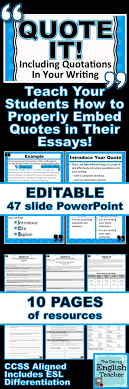  Embedding Quotes A Common Core Lesson About Writing With Quotations Hs Lit Taller De Escritura Educacion Aprendizaje