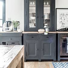 Buffet de cuisine en pin chaise volante. Buffet Bas De Cuisine 2 Portes En Pin Noir Graphite Brocante Buffets Et Vaisseliers Interior S