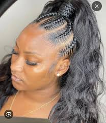 Who does stitch braids and braided ponytails?