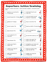 Superhero Action Training Freebie Your Therapy Source In 2020 Superhero First Birthday Camping Checklist Checklist