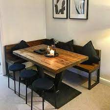 Rcc Furniture On Instagram V Pedestal Base Table With L Shape Benches With Backs Thanks Racheldale Corner Dining Table Dining Room Small Dining Room Design