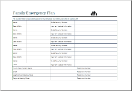 Start with at least 2 positives about each family member present. Family Emergency Plan Template Ms Excel Excel Templates