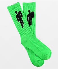 The color represents fear, evil, and anger. Billie Eilish Blohsh Logo Green Crew Socks Zumiez