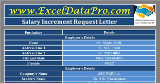 3.1 the format of application letter to the concerned officer. Download Salary Increment Request Letter Excel Template Exceldatapro