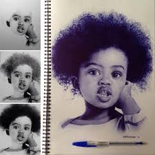 Black_dizay art Balpoint pen with pencil drawing