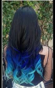 I Dont Like The Color Blue But I Love This Dyed Hair Blue Dyed Ends Of Hair Brown Hair Dye