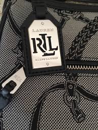 NWT RALPH LAUREN peyton flat crossbody black Jacquard messenger BAG PURSE  $148