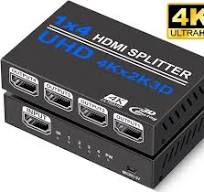 Jansicotek HDMI Splitter 1 in 4 Out -4K Hdmi Splitter 1x4 Ports v1.4  Powered 4K/2K Full Ultra HD 1080p US Adapter 3D Support
