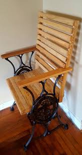 Old Sewing Machine Base And Reclaimed Osk Chair Woodworking Projects Diy Old Sewing Machines Recycled Furniture