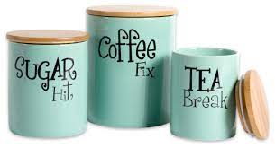 Superiortoplist is an amazon associate and we may earn commission when you purchase through links on our site. Dii Aqua Coffee Sugar Tea Ceramic Canister Set Of 3 Contemporary Kitchen Canisters And Jars By Virventures Houzz