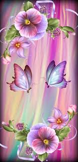 Rainbow Butterflies Flower Phone Wallpaper Beautiful Flowers Wallpapers Butterfly Wallpaper