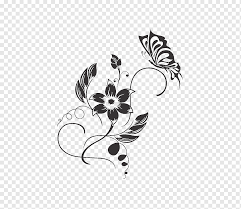 Search more hd transparent floral pattern image on kindpng. Butterfly Black And White Flower Floral Design Pattern Butterfly Leaf Monochrome Insects Png Pngwing