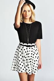 Black And White Polka Dot Skirt Outfit Black And White Polka Party Ideias Fashion Saias Da Moda Saias