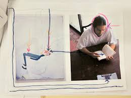 The Flat Made Thing" is a collection of works that Sanya Kantarovsky and I  showed together in Basel with Marc Foxx Gallery --these are just some  colorful notes I made underscoring our