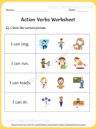 9 community helpers math activities for preschoolers. Action Verbs Worksheets For 1st Grade Your Home Teacher