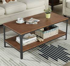If simple and straight lines dominate in the living room, is already become boring, then contemporary design is ready to offer curly model round vintage coffee table with rounded lines. Hot Homissue 43 Rectangular Coffee Table Vintage Industrial Cocktail Table With Lower Storage Shelf For Living Room Brown Finish Guaranteed Propangas Com Br