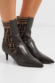 Make folded fortune cookie design in garter stitch with free pattern and video tutorial. Fendi Rockoko Logo Jacquard Stretch Knit And Leather Ankle Boots Net A Porter Com Boots Leather Ankle Boots Bootie Boots