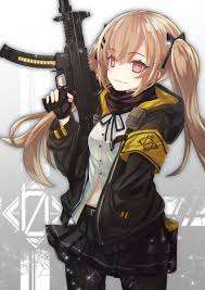 Aircraft blue eyes blue hair boots building city combat vehicle gloves grass green eyes gun hat headphones jpc male military orange hair original ponytail. Images Of Cool Anime Girl With Gun
