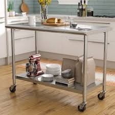 Steel frame with bronze metal finish, wood shelves with ashe veneer. Industrial Kitchen Islands Carts You Ll Love In 2021 Wayfair
