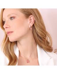 Bronzallure earrings-Preziosa-Rose Gold-Prisma Gem Salmon-WSBZ02182.MO