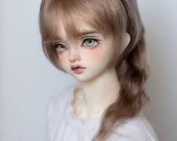 Précommande BJD 1/3 1/4 blythe wigs cheveux bouclés en mohair avec queue de  cheval amovible