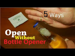 See how to open a bottle of champagne with a kitchen knife, remove the cork from a wine bottle with a piece of ribbon or string, and open a bottle of beer with a £10 note. Open Beer Without Bottle Opener 5 Ways Youtube