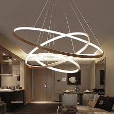 Modern Circle Rings Acrylic Aluminum Pendant Lights For Living Room Dining Room Lampadari Illuminazione Idee Per L Illuminazione