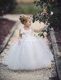 White Ball Gown Flower Girl Dresses Tutu 2017 Lace Appliqued Boho Wedding Vintage Beach Little Baby Gowns For Communion Pink Princess Flower Girl Dresses Sparkl Flower Girl Dresses Tutu Flower Girl