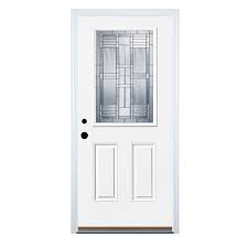 We offer replacement (often upgrade) door sweeps for residential exterior doors. Benchmark By Therma Tru Half Lite Decorative Inswing Fiberglass Entry Door Common 80 In X 36 In Actual 81 5 In X 37 5 In On Popscreen