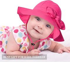 Baby girl sun hat with UPF 50 protection