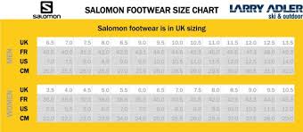 Salomon Hiking Shoe Size Chart Best Picture Of Chart
