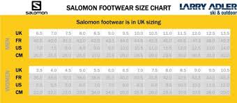 salomon hiking shoe size chart best picture of chart