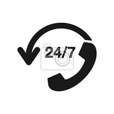 Call 24/7 icon. 24/7 call service. call available 24h hours a • wall stickers phone, watch, store | myloview.com