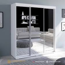 Siantano lemari pakaian marble 3 pintu sliding swing. Lemari Baju Kaca 3 Pintu Sliding Sarana Mulya