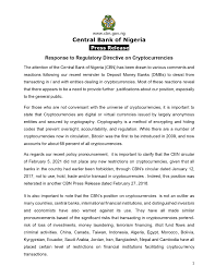 Yes, nigeria's central bank issued a circular dated friday, 5 february 2021, advising financial institutions, including banks, payment service providers, and members of the public on the risk associated with transactions in cryptocurrency refers. Why We Banned Cryptocurrency Transactions Cbn