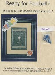Free football cross stitch pattern. Ready For Football Detroit Lions Counted Cross Stitch Pattern