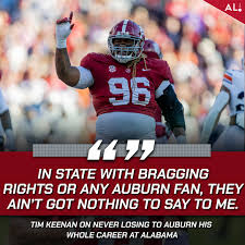 Tim Keenan on being undefeated against Auburn during his career at Alabama.  #alabamafootball #rolltide