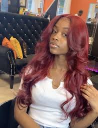 A wavy updo with straightened black hair is a stylish look. Pin By J Wat On Hairstyles Front Lace Wigs Human Hair Hair Color Burgundy Hair