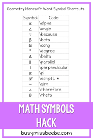 Math Symbols Hack Math Microsoft Word Document Geometry High School