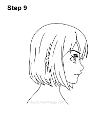 Anime drawing side view ears. How To Draw A Manga Girl With Short Hair Side View Step By Step Pictures How 2 Draw Manga