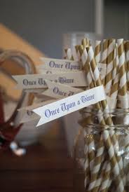 Once Upon A Time Straw Flags Fairytale Bridal Shower Disney Themed Bridal Shower Disney Wedding Theme