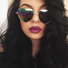 Ourfa Zinali On Instagram Shades Sunglassspot Lips Susperia Liquid Lipstick By Thekatvond With Currant Pe Lip Piercing Heart Shaped Sunglasses Piercings