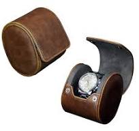 High Quality PU Leather Brown Single Watch Case for Travel