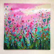 Technically surrealism was an important predecessor for abstract expressionism with its emphasis on spontaneous, automatic or subconscious creation. Light Up My Life 50x50cm Abstract Acrylic Floral Flower Field Painting On Canvas By Leanne Hughes View More At Degreeart Co Dipinti Acrilici Schizzi Pittura