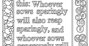 Group activities standing together as one group. Coloring Pages For Kids By Mr Adron 2 Corinthians 9 6 Print And Color Page Whoever Sows Sparingly Reaps Sparingly Bible Verse